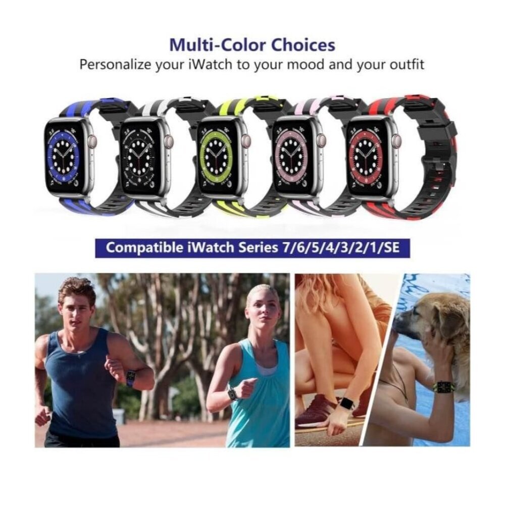 NEW Apple iWatch Strap 2 Pack Striped H3 - Picture 3 of 3